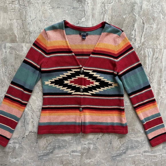 American Living Sweaters - American Living vintage boho aztec design sweater cardigan